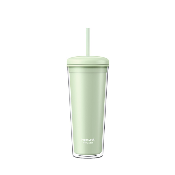 Ly Nhựa 2 Lớp Locknlock Kèm Ống Hút Macaron Double Wall Cold Cup 750ml 3 Màu (Xanh Mint, Xanh Da Trời, Hồng) - HAP533, , large image number 3